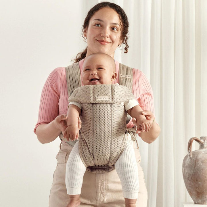 BABYBJORN Nosidełko dla niemowlaka MINI 3D Mesh Grey Beige