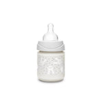 Suavinex Hygge Baby Premium Butelka szklana 120 ml smoczek okrągły silikonowy o wolnym przepływie Królik różowy 0+