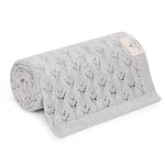 Memi ażurowy kocyk bambusowy 80x100 light grey
