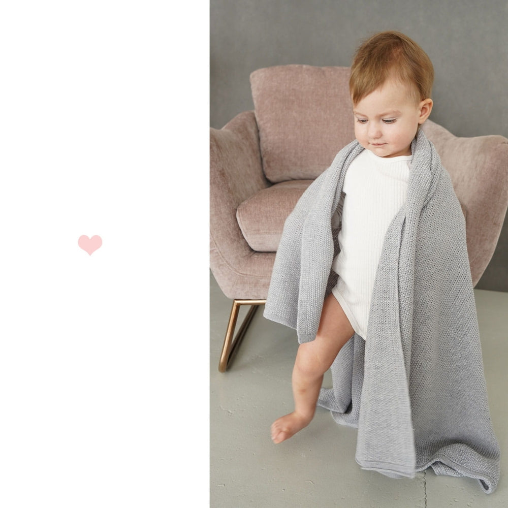 LullaLove Otulacz/Kocyk z wełny merino szary, gray mist
