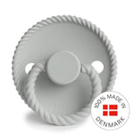 Frigg Smoczek dla niemowlaka silikonowy okrągły Rope Silver Gray 0+