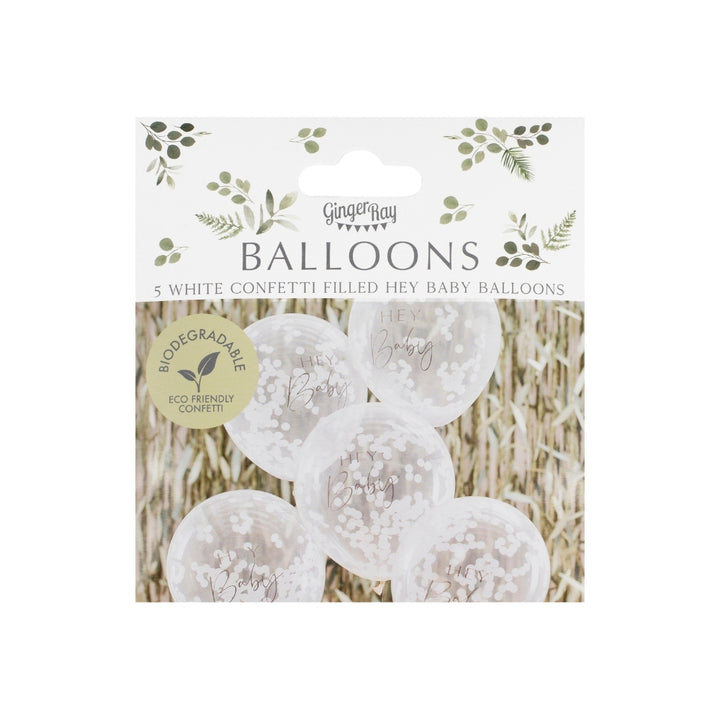 Gingerray balony foliowe Hey Baby Shower Confetti Balloons