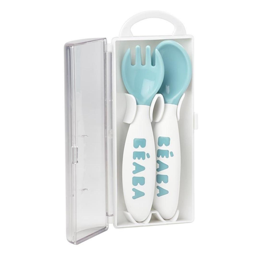 Beaba Sztućce plastikowe w etui blue