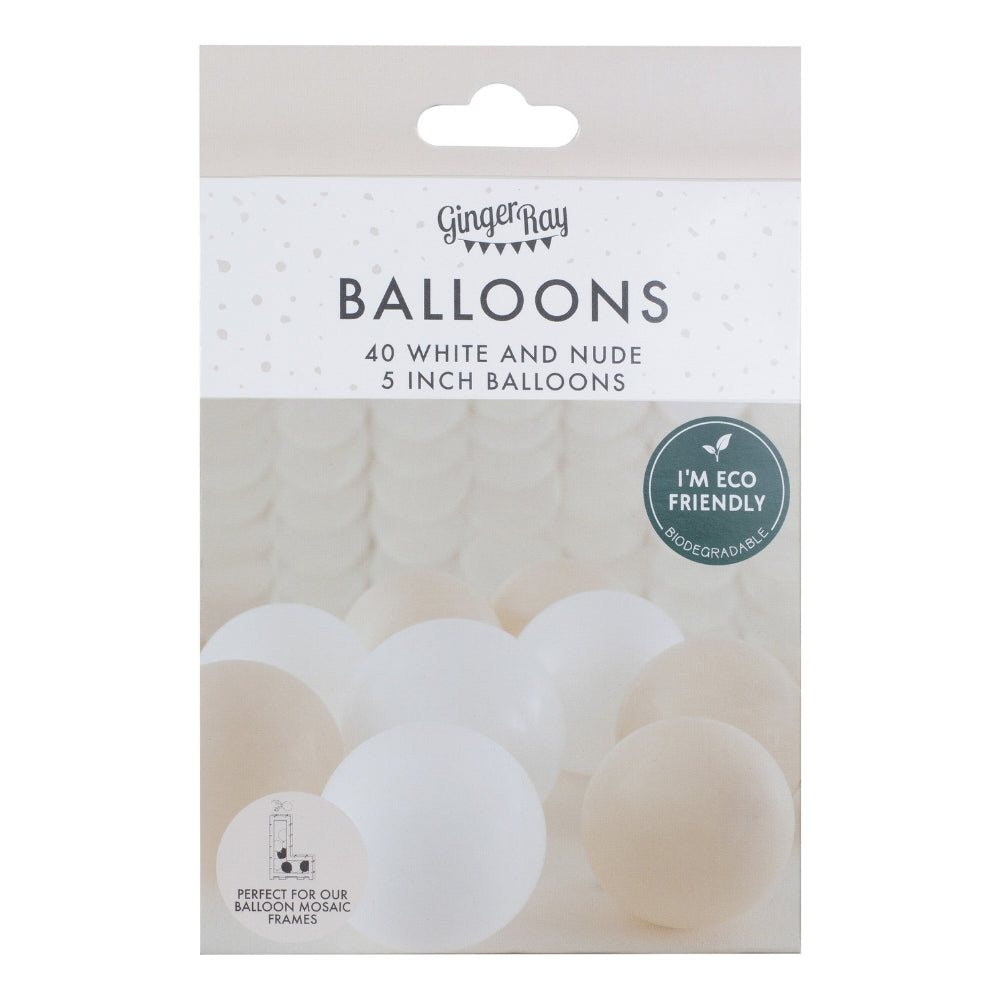 Gingerray balony foliowe Nude & White Balloon Mosaic Balloon Pack
