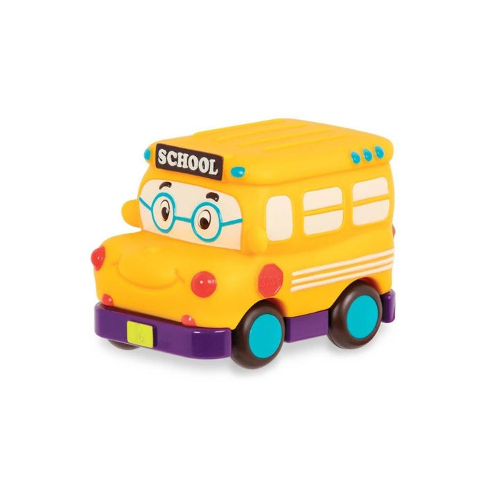 B.Toys Trzy miękkie autka z napędem-radiowóz, wyścigówka, autobus