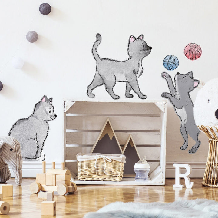 PASTELOVELOVE naklejki na ścianę dla dzieci kotki