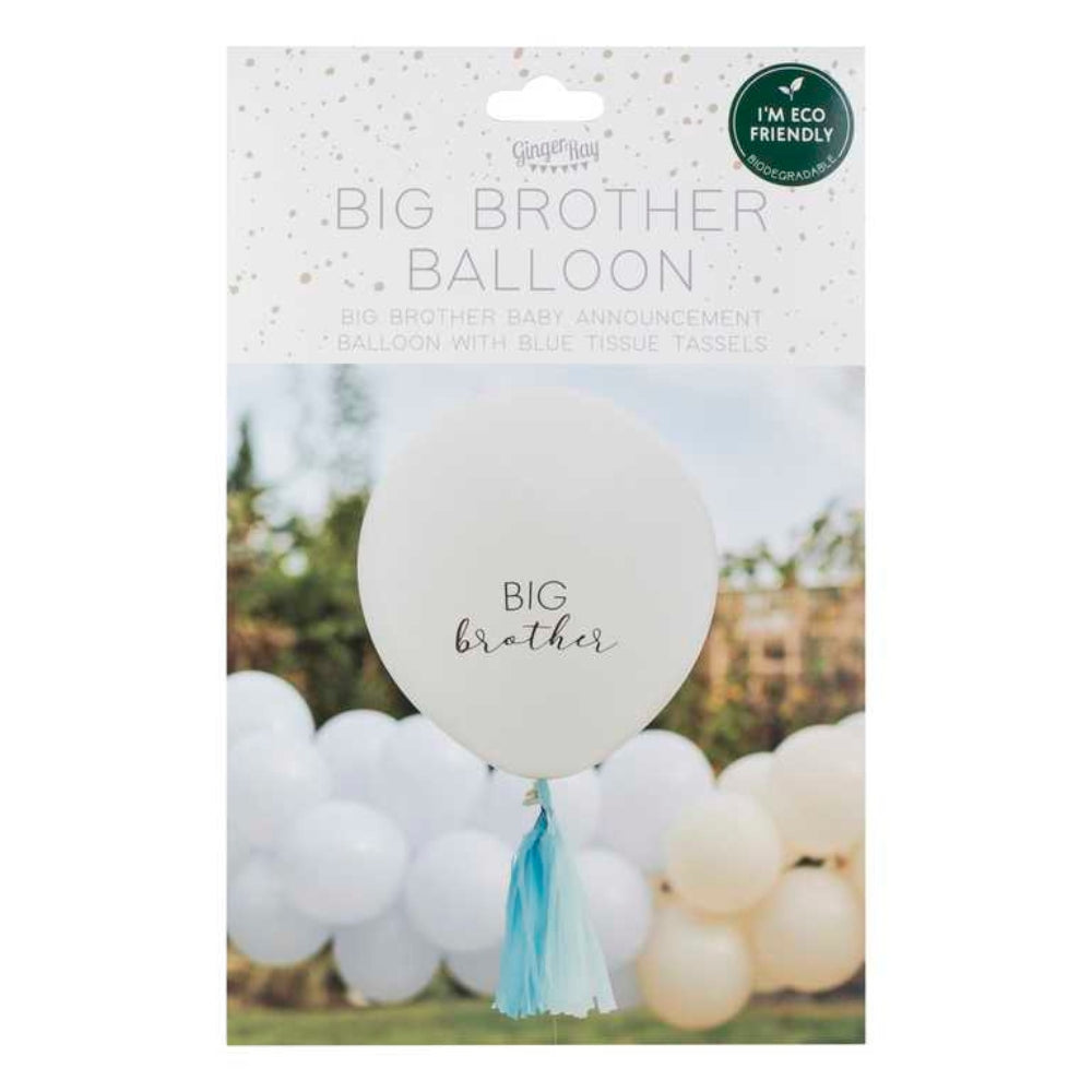 Gingerray balon lateksowy Big Brother Balloon with Blue Tassels