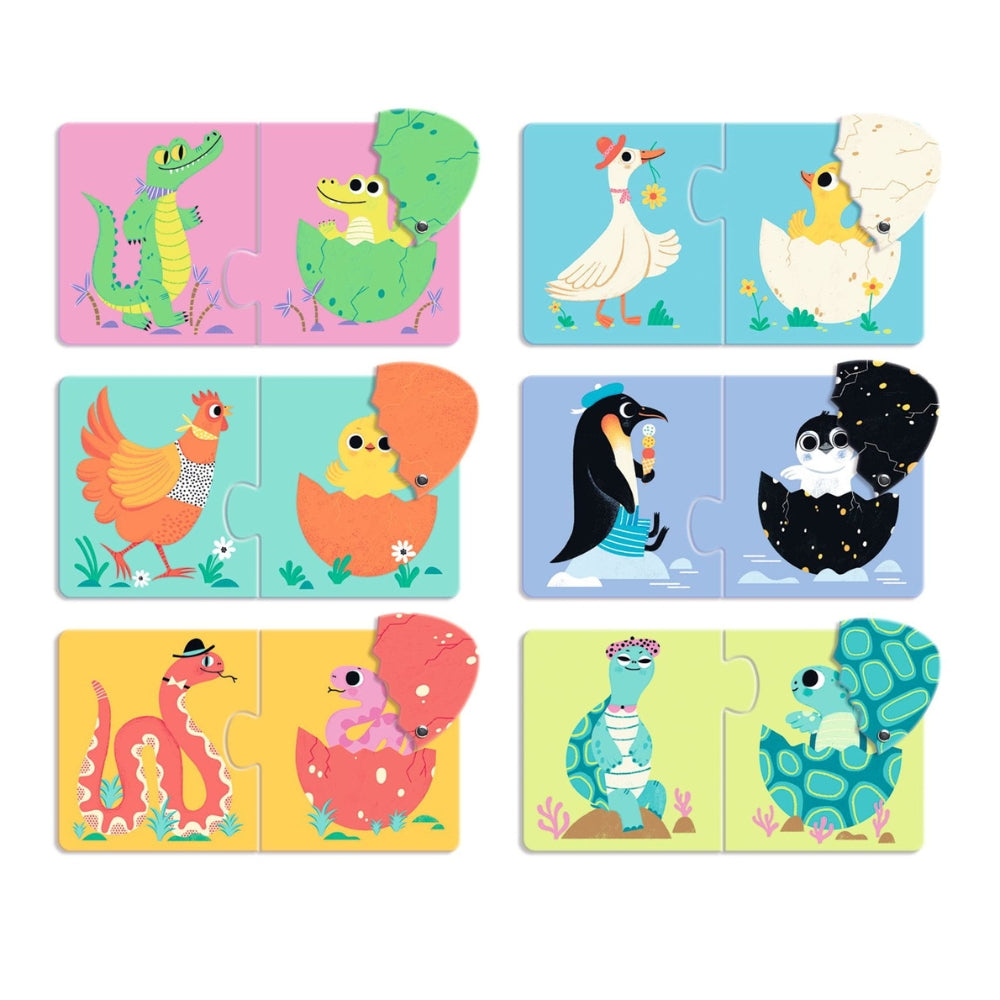 Djeco Puzzle dla dzieci duo Zabawne Jajka