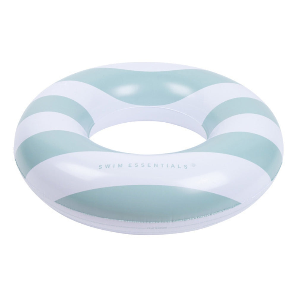 The Swim Essentials Koło do pływania dla dzieci Green White Stripes 90cm