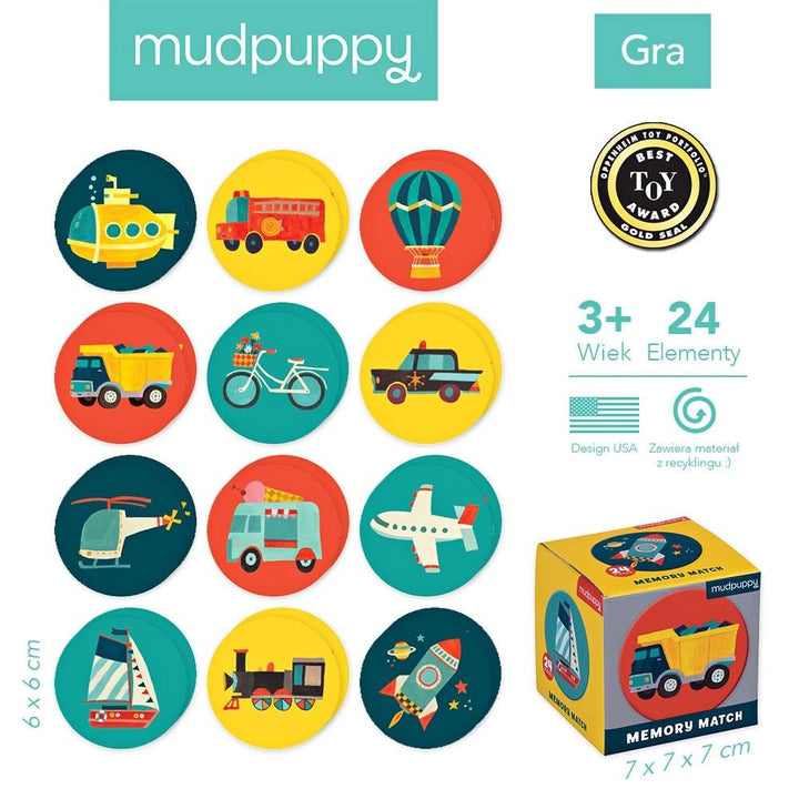 Mudpuppy Gra Mini Memory Środki transportu