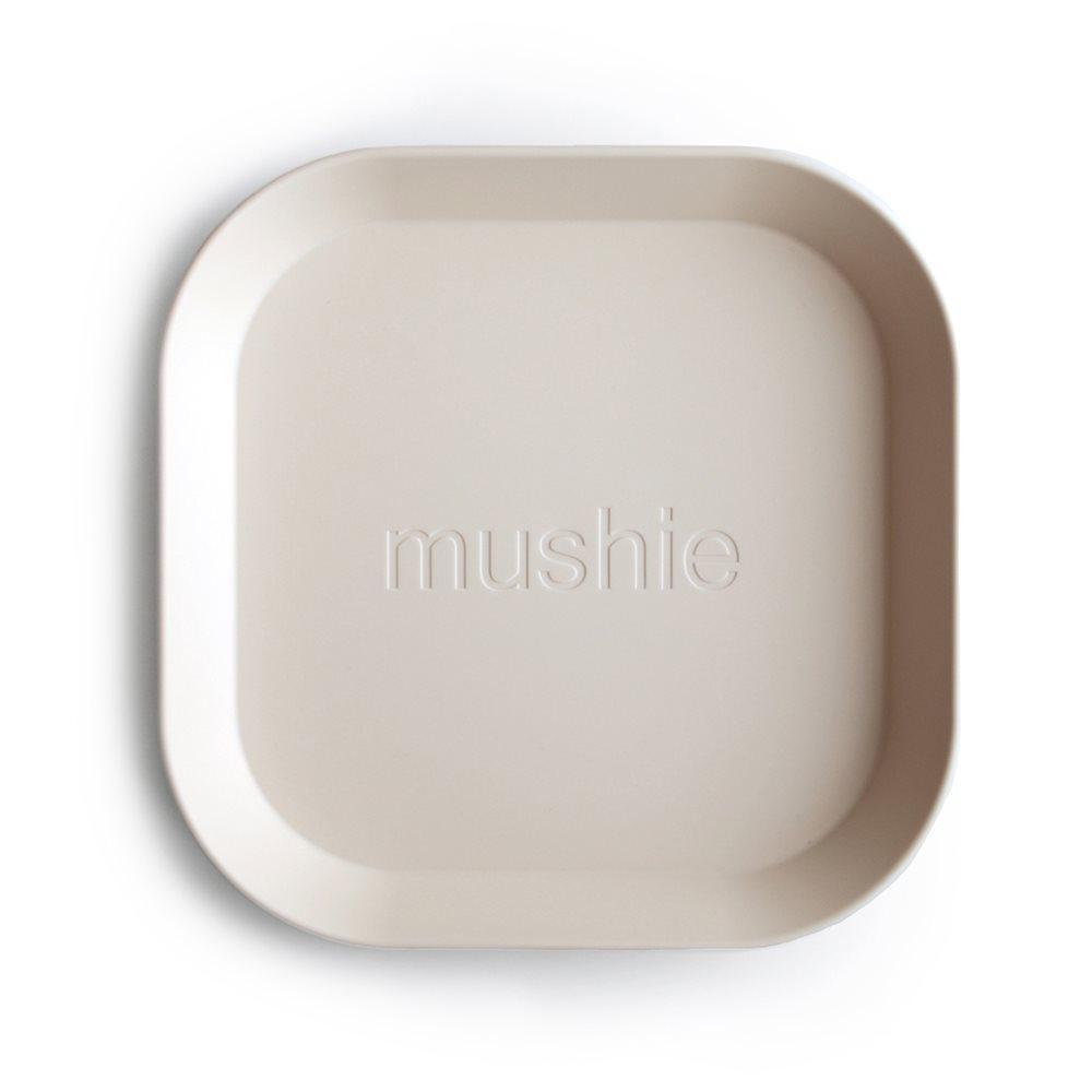 Mushie Zestaw talerzy dla dzieci Square Ivory