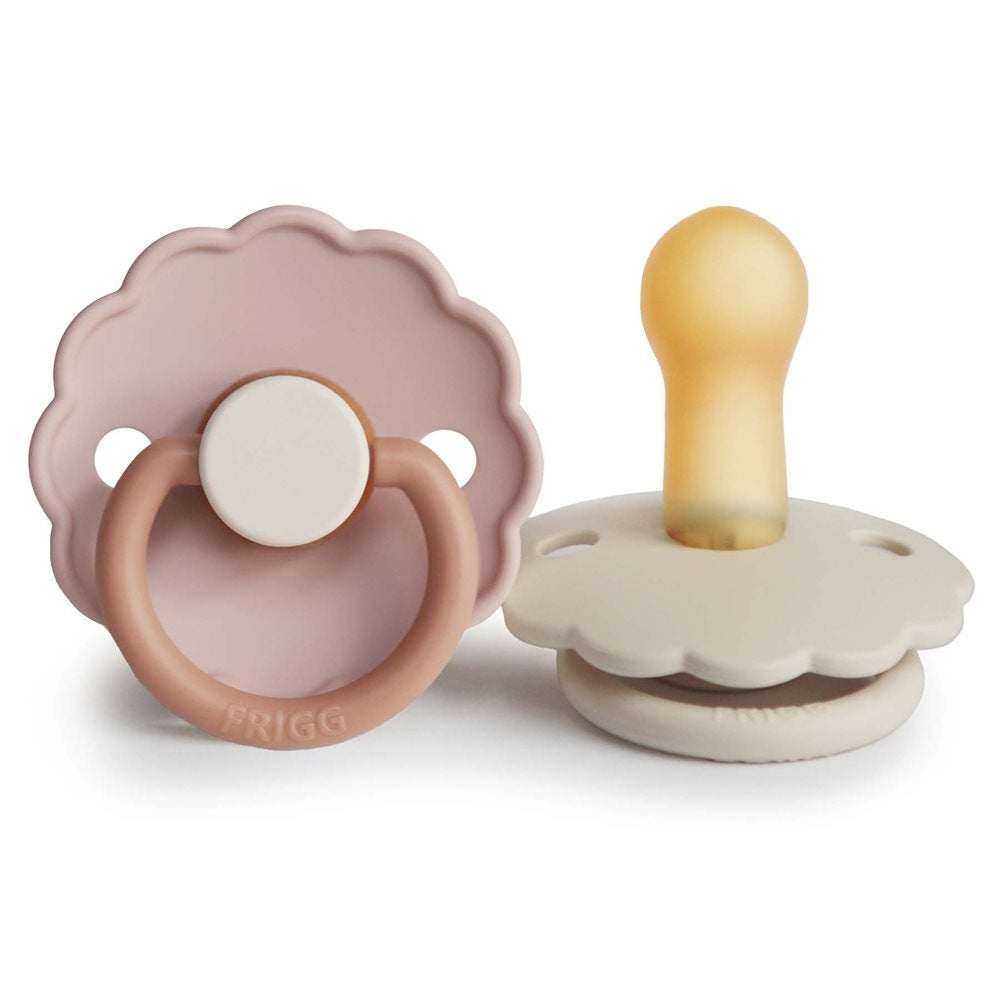 Frigg Smoczek dla niemowlaka kauczukowy 2pak Daisy Biscuit/Cream 6m+