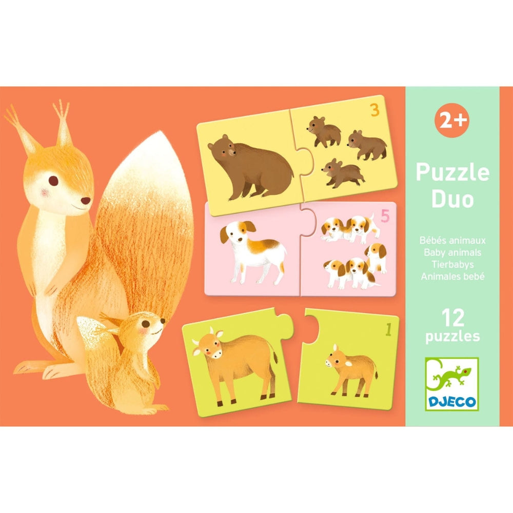 Djeco Puzzle dla dzieci duo mamy i dzieci zwierzątka
