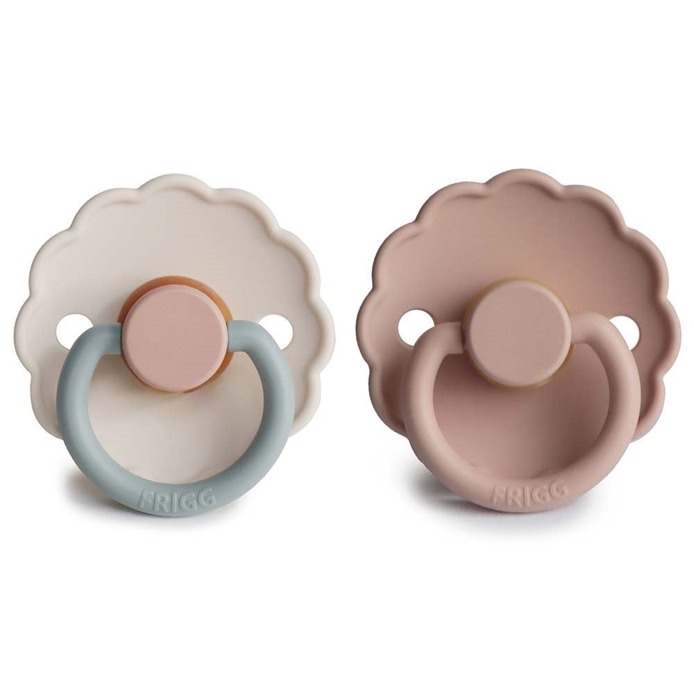 Frigg Smoczek dla niemowlaka kauczukowy 2pak Daisy Blush/Cotton Candy 6m+