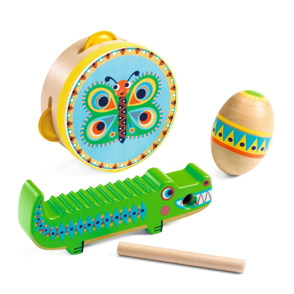Djeco Instrumenty dla dzieci zestaw 3 instrumentów perkusyjnych