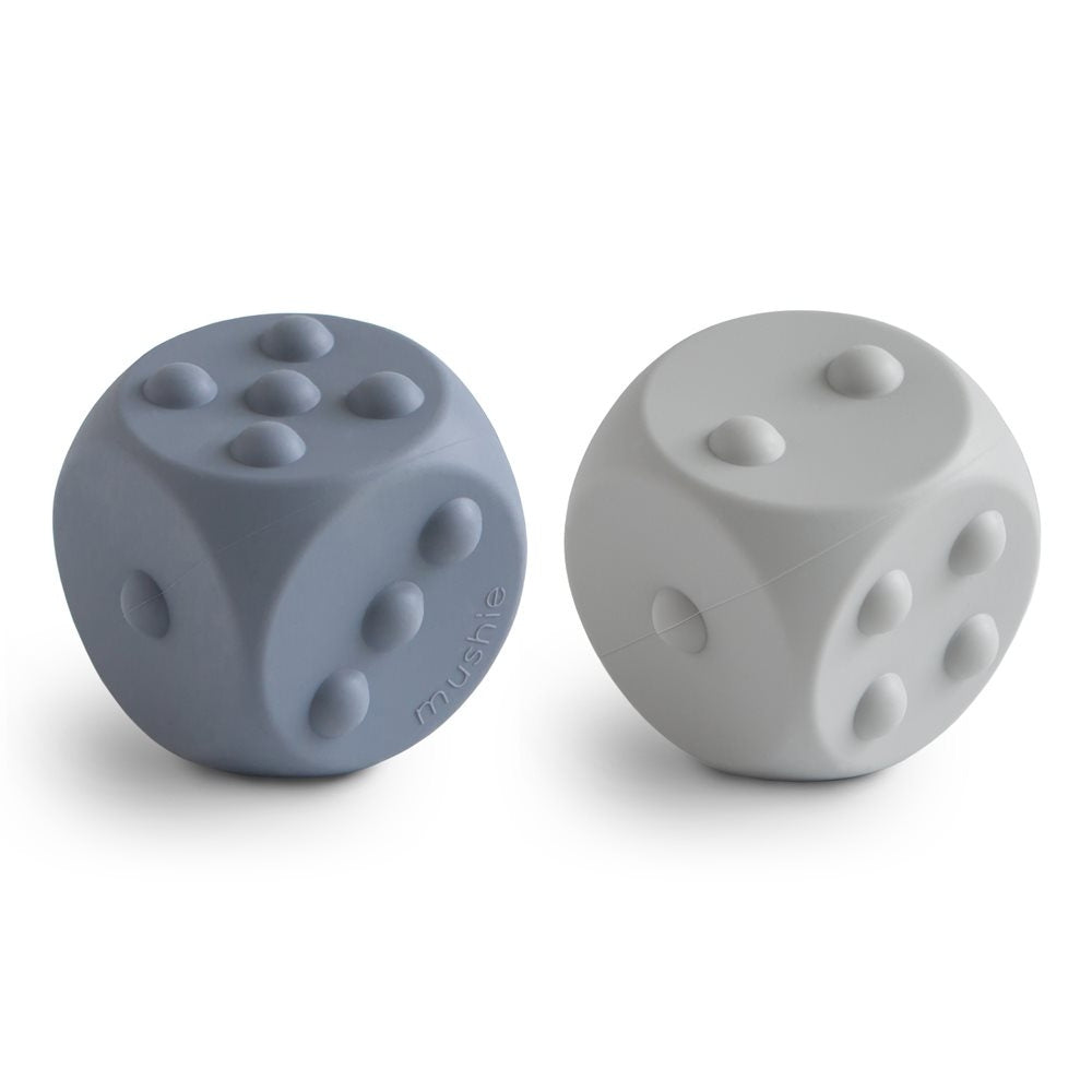 Mushie Zabawka sensoryczna Press Toy Kostka 2-pack Tradewinds/Stone