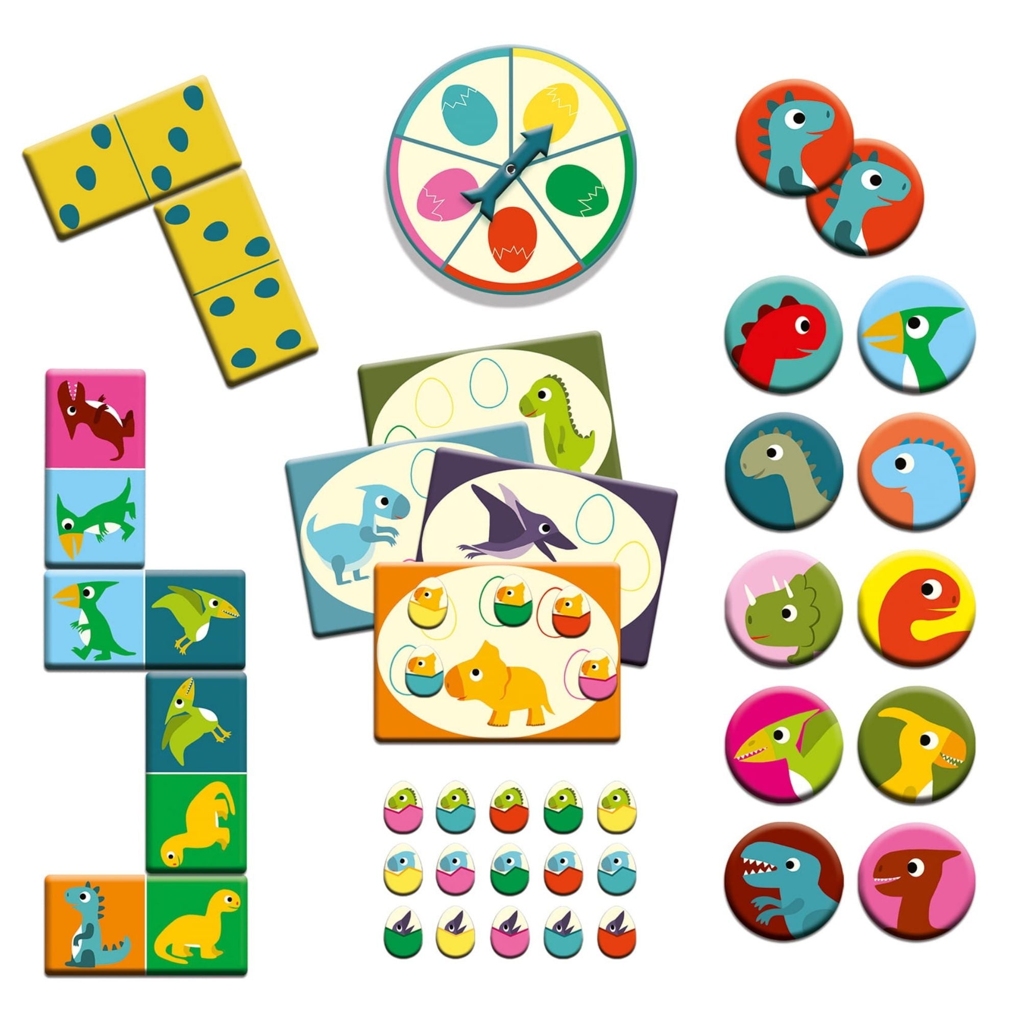 Djeco Gry dla dzieci Bingo Memo Domino Dinozaury