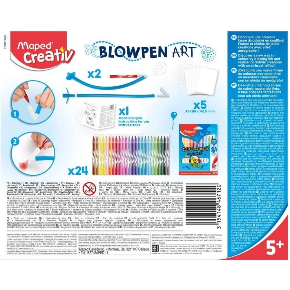 Maped Flamastry dmuchane zestaw kreatywny dla dzieci Blowpen Art 24 kolory