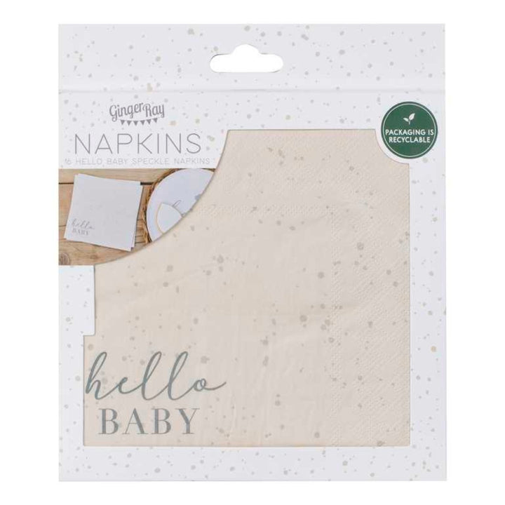 Gingerray serwetki papierowe Hello Baby Neutral Baby Shower Napkins