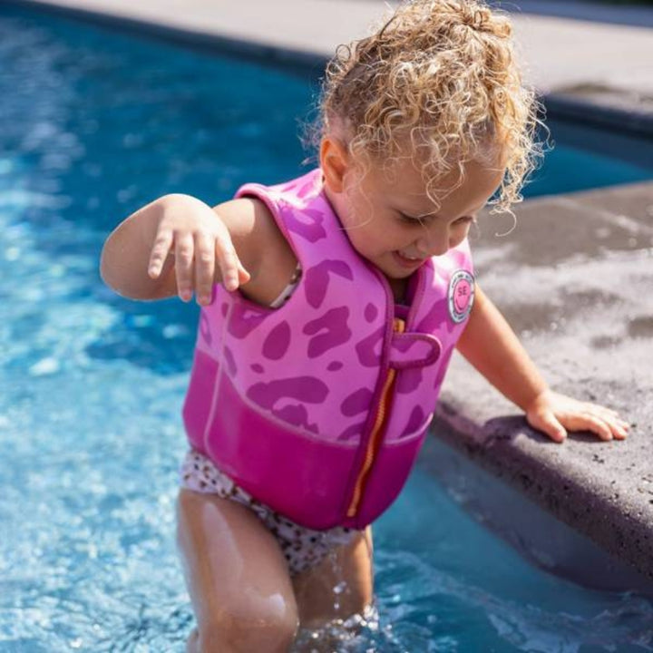 The Swim Essentials Kamizelka do nauki pływania dla dzieci 18-30kg Neon Leopard