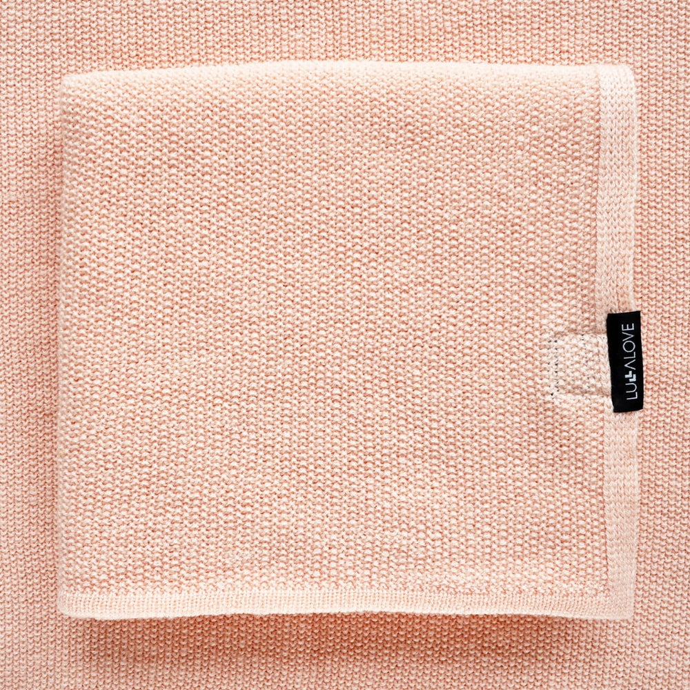 LullaLove Otulacz/Kocyk z wełny merino brzoskwinia, peach sorbet