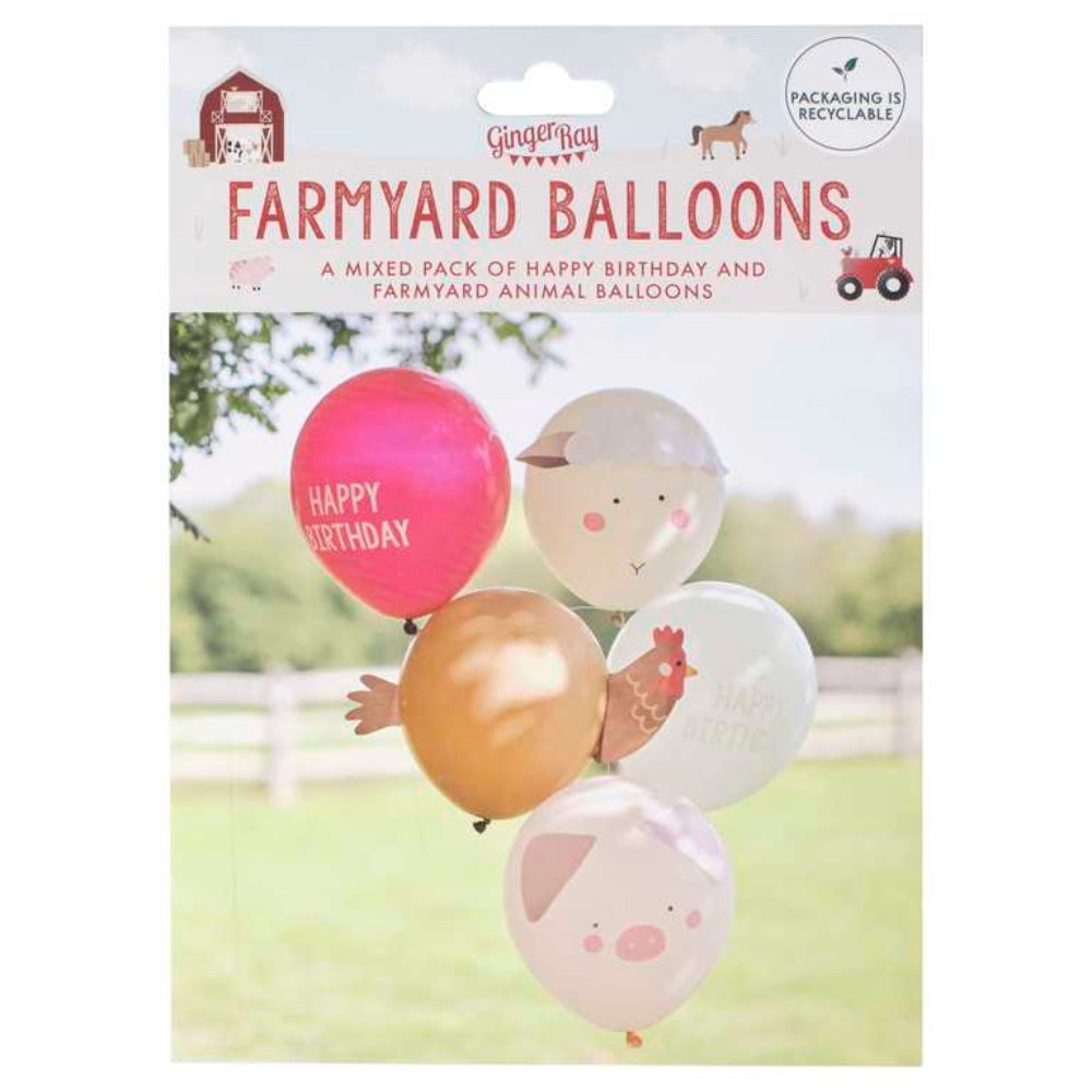 Gingerray balony lateksowe Farm Animals