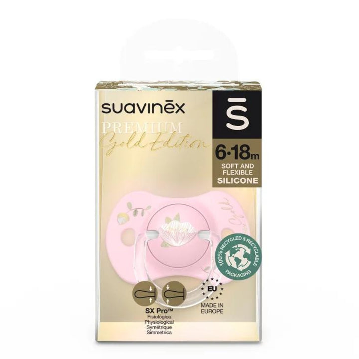 Suavinex Smoczek dla niemowlaka SX Pro Gold Premium Różowy 6-18m