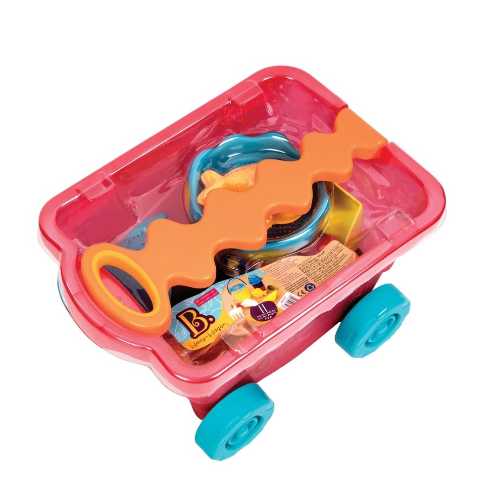 B.Toys Wózek-wagon z akcesoriami plażowymi czerwony transparentny