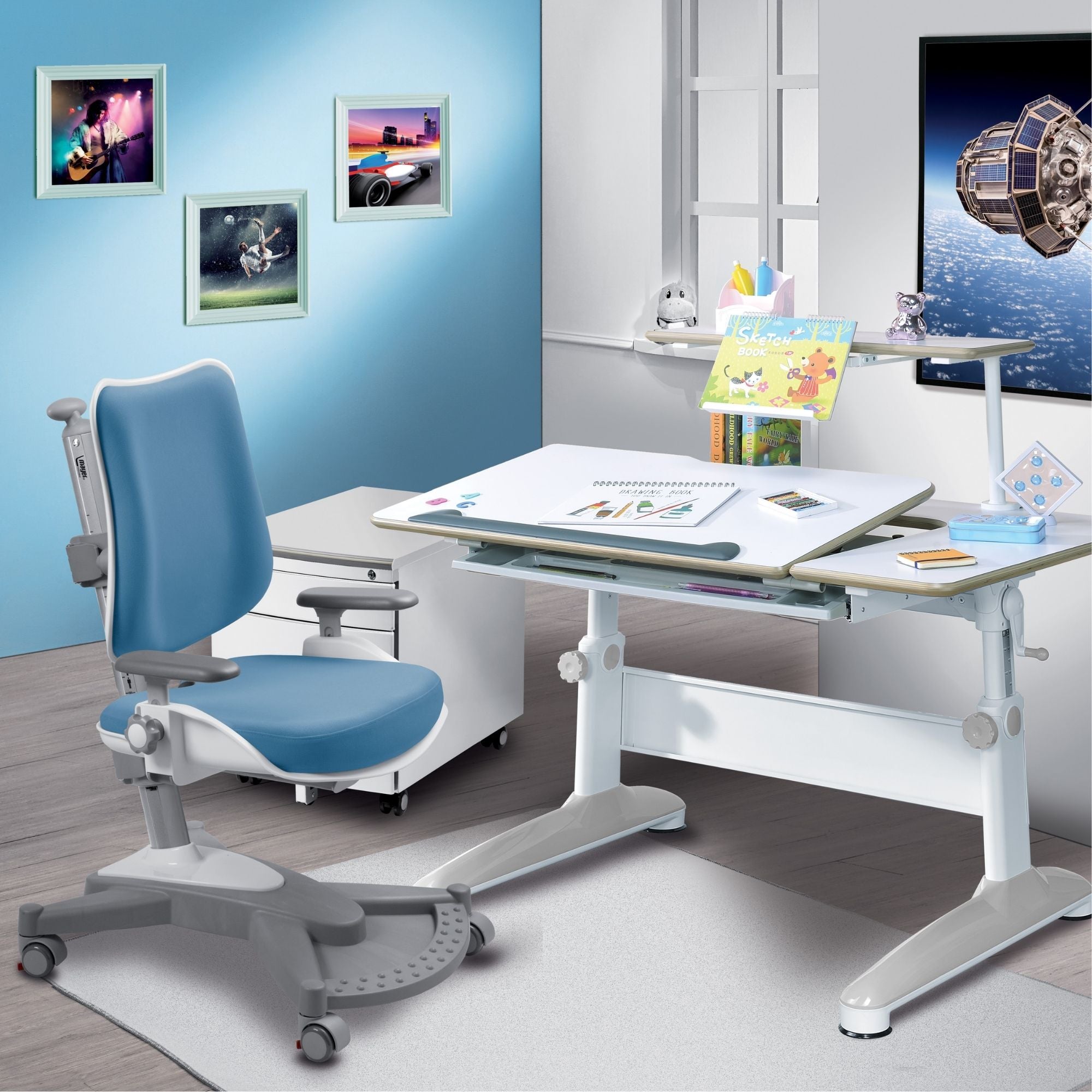 Mayer Ergonomiczne krzesło rosnące z dzieckiem MyChamp niebieskie