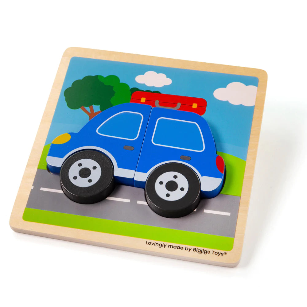 Bigjigs toys Drewniane Puzzle dla dzieci Samochodzik
