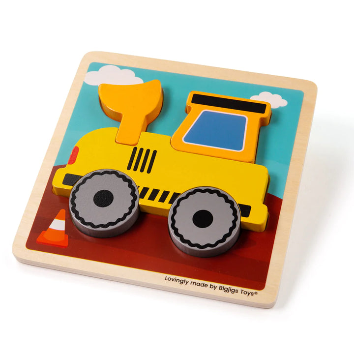 Bigjigs toys Drewniane Puzzle dla dzieci Koparka