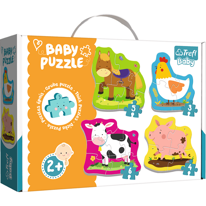 Trefl Baby Puzzle Zwierzęta na wsi 18el. 2+ - 4kidspoint.pl