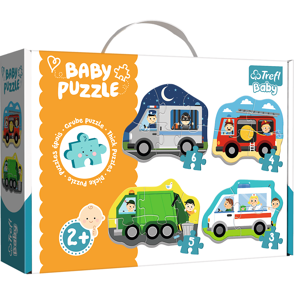 Trefl Baby Puzzle Pojazdy i zawody 2+ - 4kidspoint.pl