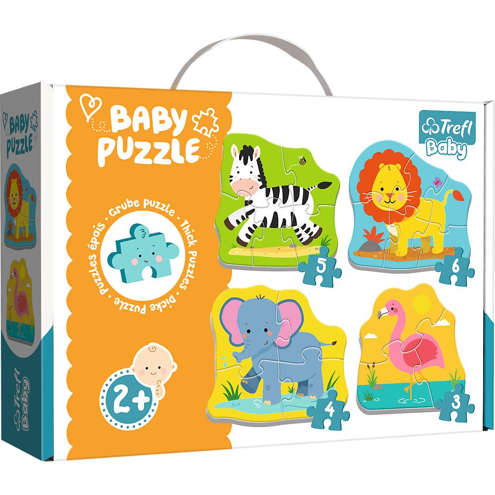 Trefl Baby Puzzle Zwierzątka na safari 18el. 2+ - 4kidspoint.pl
