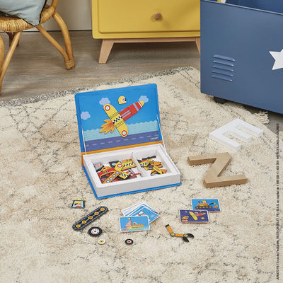 Janod Magnetyczna układanka Magnetibook   Pojazdy - 4kidspoint.pl