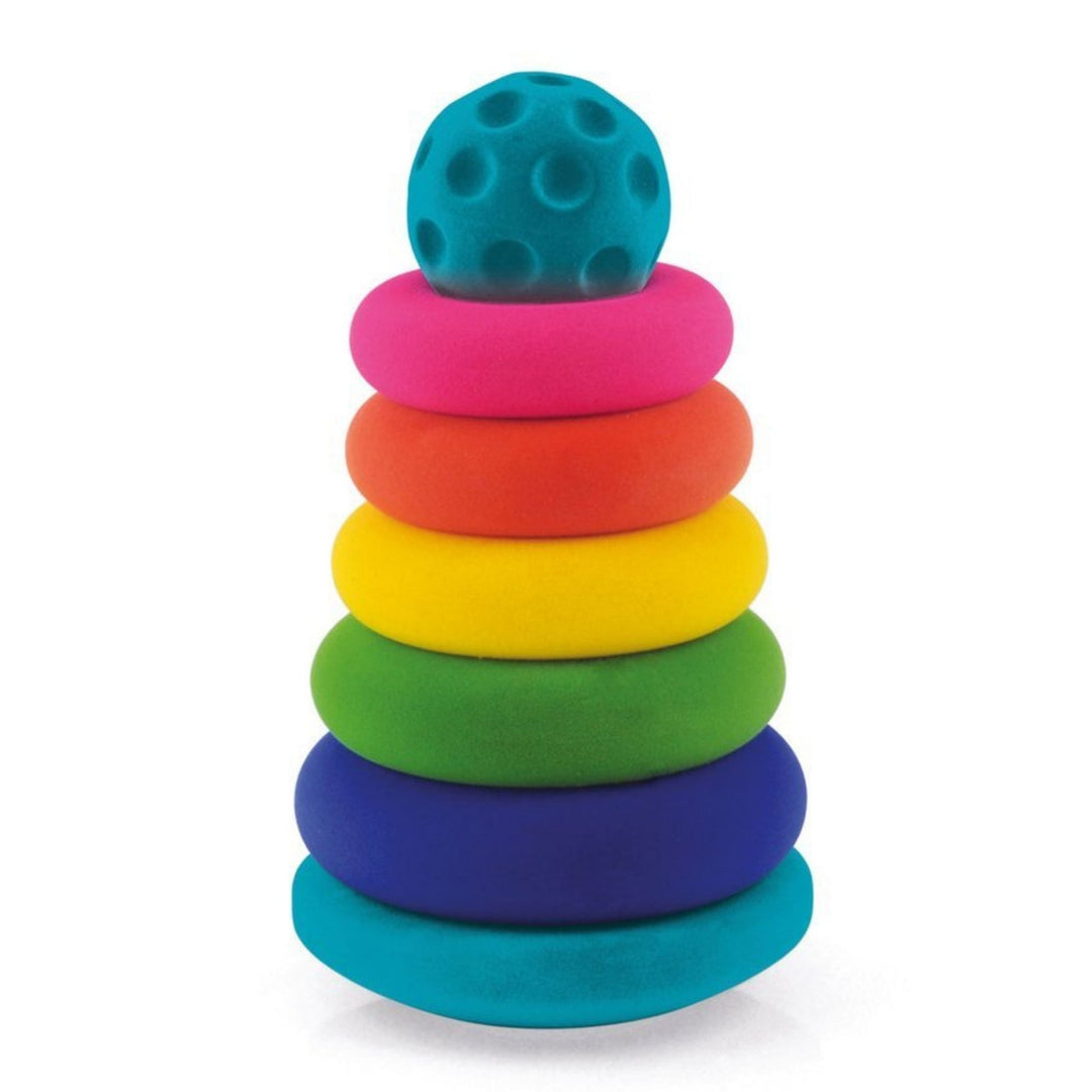 Rubbabu zabawka dla niemowląt Układanka edukacyjno-sensoryczna piramida z piłką - 4kidspoint.pl