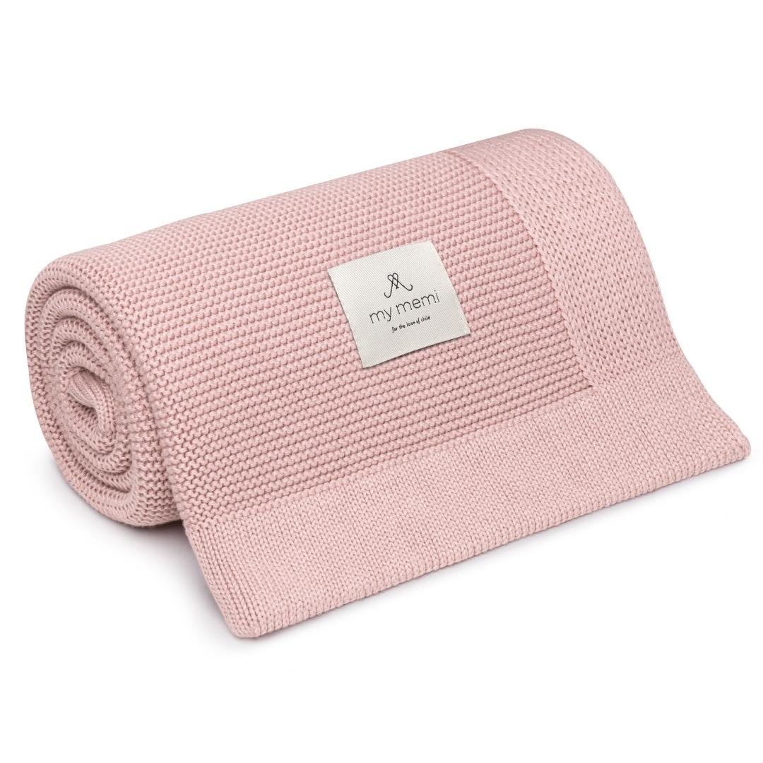 Memi Bambusowy kocyk powder pink classic 80x100 cm