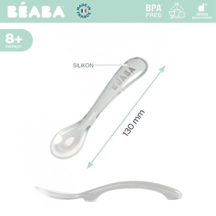 Beaba Slikonowa łyżeczka dla niemowląt 8m+ Light Mist