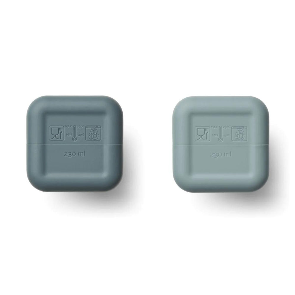 Liewood silikonowa butelka dla dzieci ze słomką 2-pack Blue mix