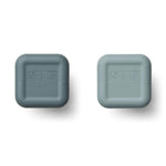 Liewood silikonowa butelka dla dzieci ze słomką 2-pack Blue mix