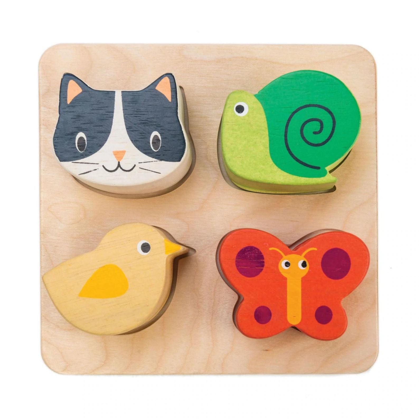 Tender Leaf Toys Drewniana zabawka sensoryczna Zwierzęta kształty i faktury