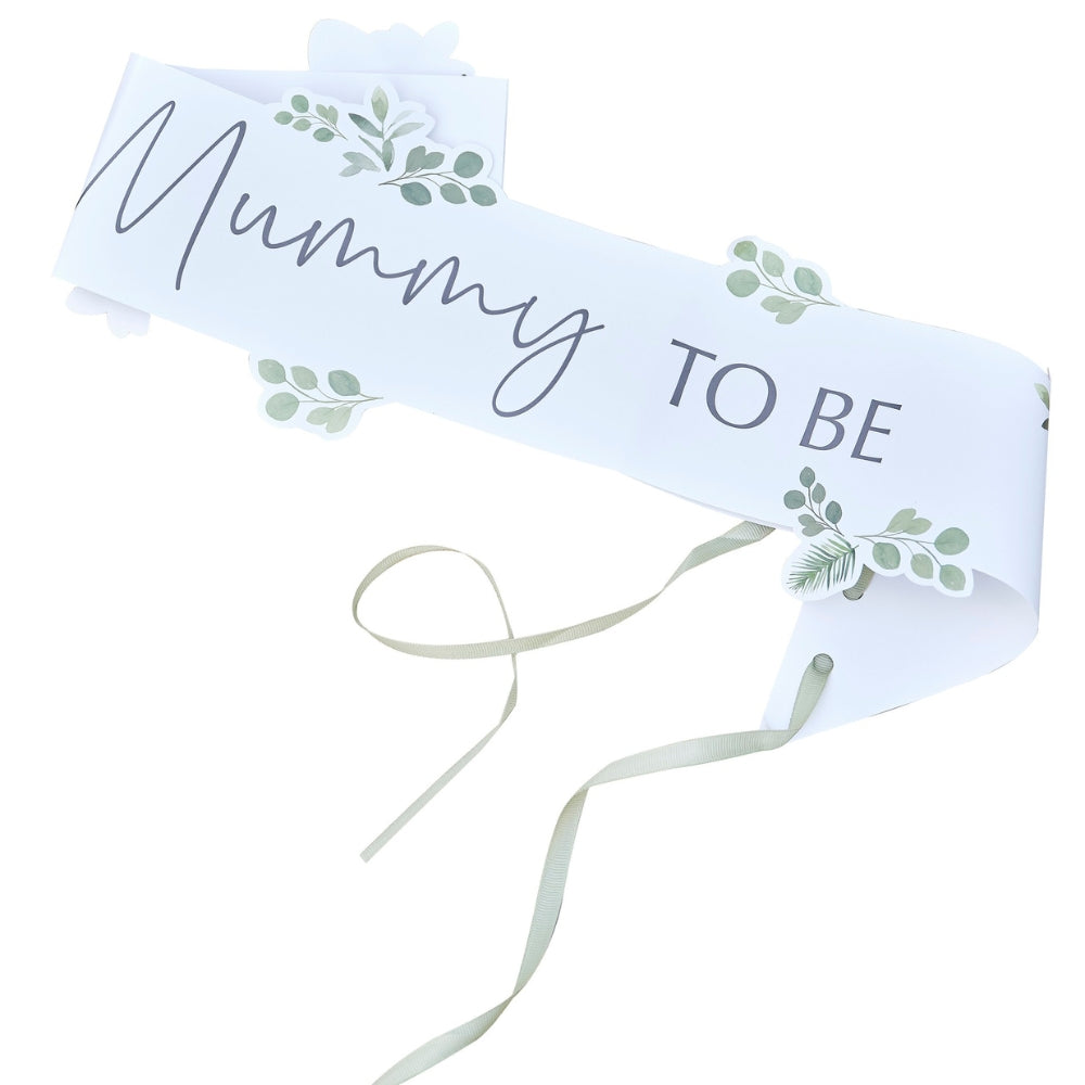 Gingerray Szarfa Mummy to Be Botanical Baby Shower
