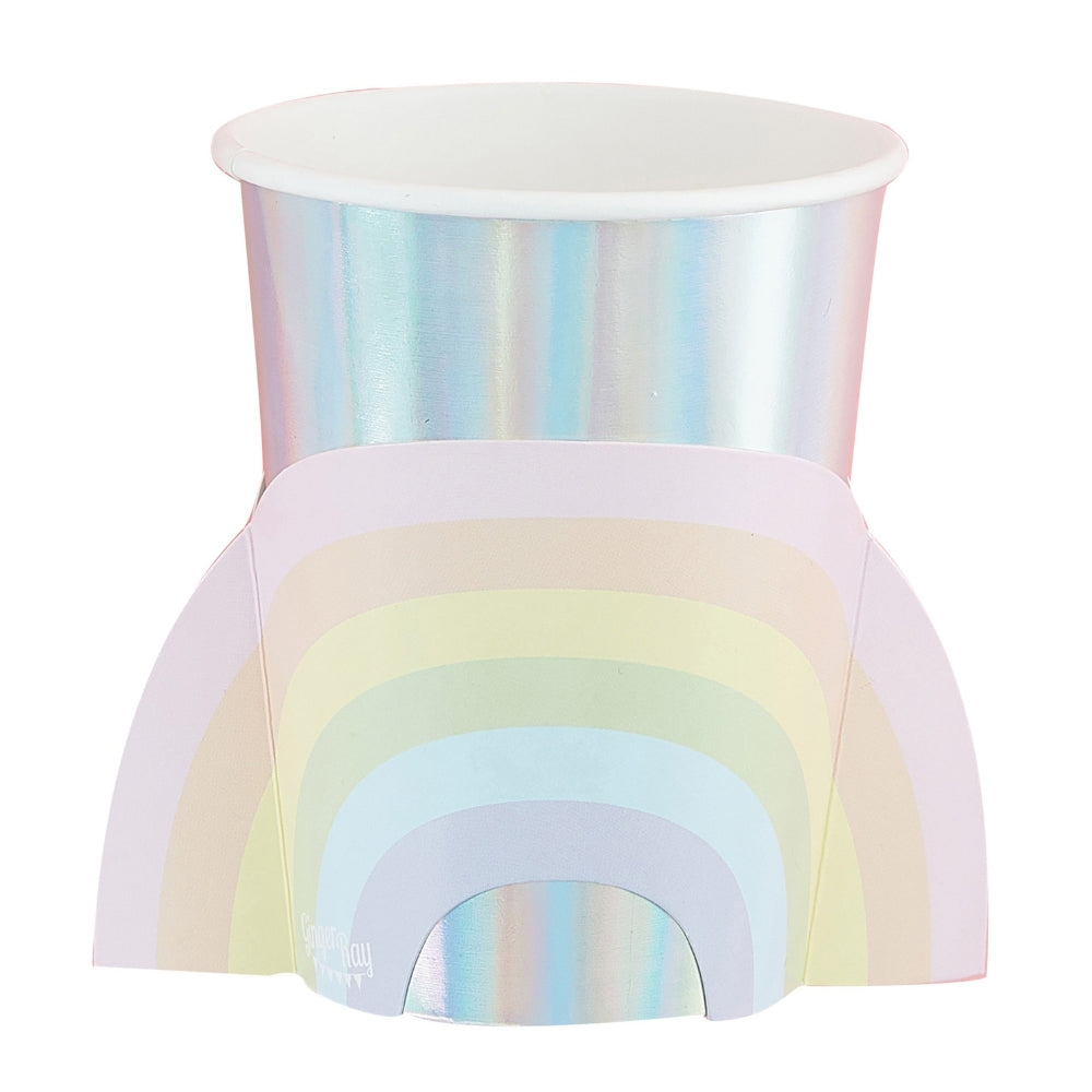Gingerray Kubki papierowe Pastel and Iridescent Paper Rainbow Cups