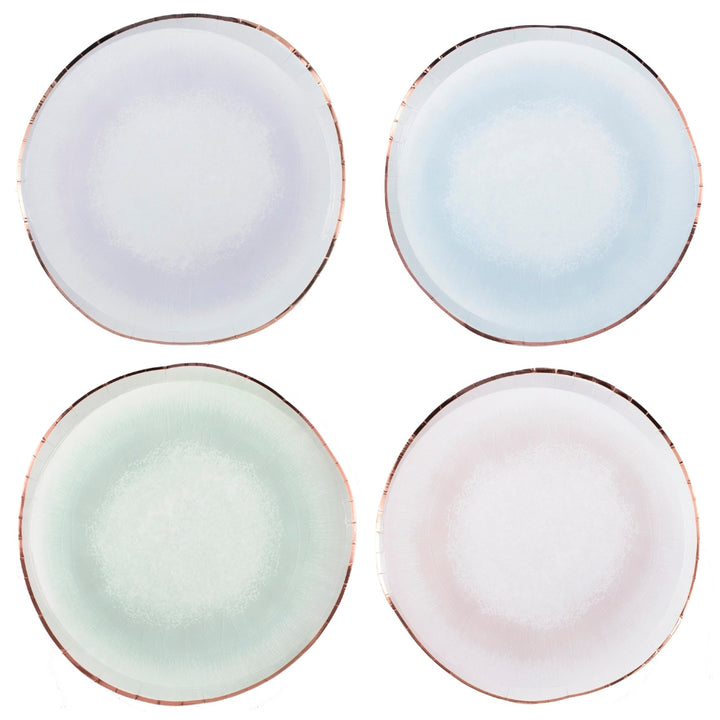 Gingerray Talerzyki papierowe Reactive Glaze Pastel Watercolour Paper Plates