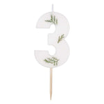 Gingerray świeczka na tort Leaf Foliage Number 3 Birthday Candle