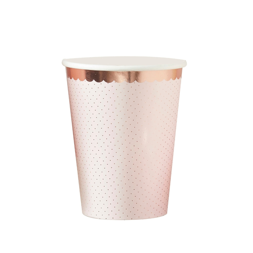 Gingerray Kubki papierowe Rose Gold Spotty Paper Cups