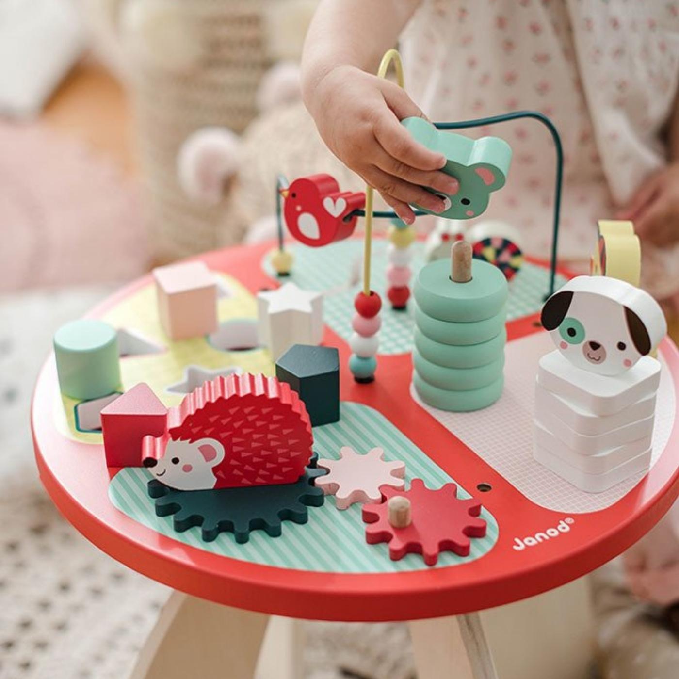 Janod Stolik sorter edukacyjny duży drewniany Baby Forest