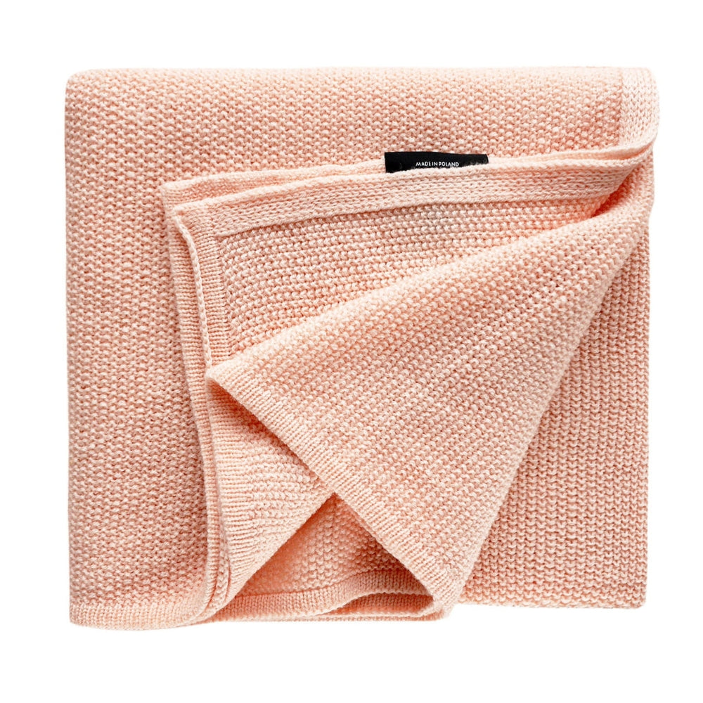 LullaLove Otulacz/Kocyk z wełny merino brzoskwinia, peach sorbet
