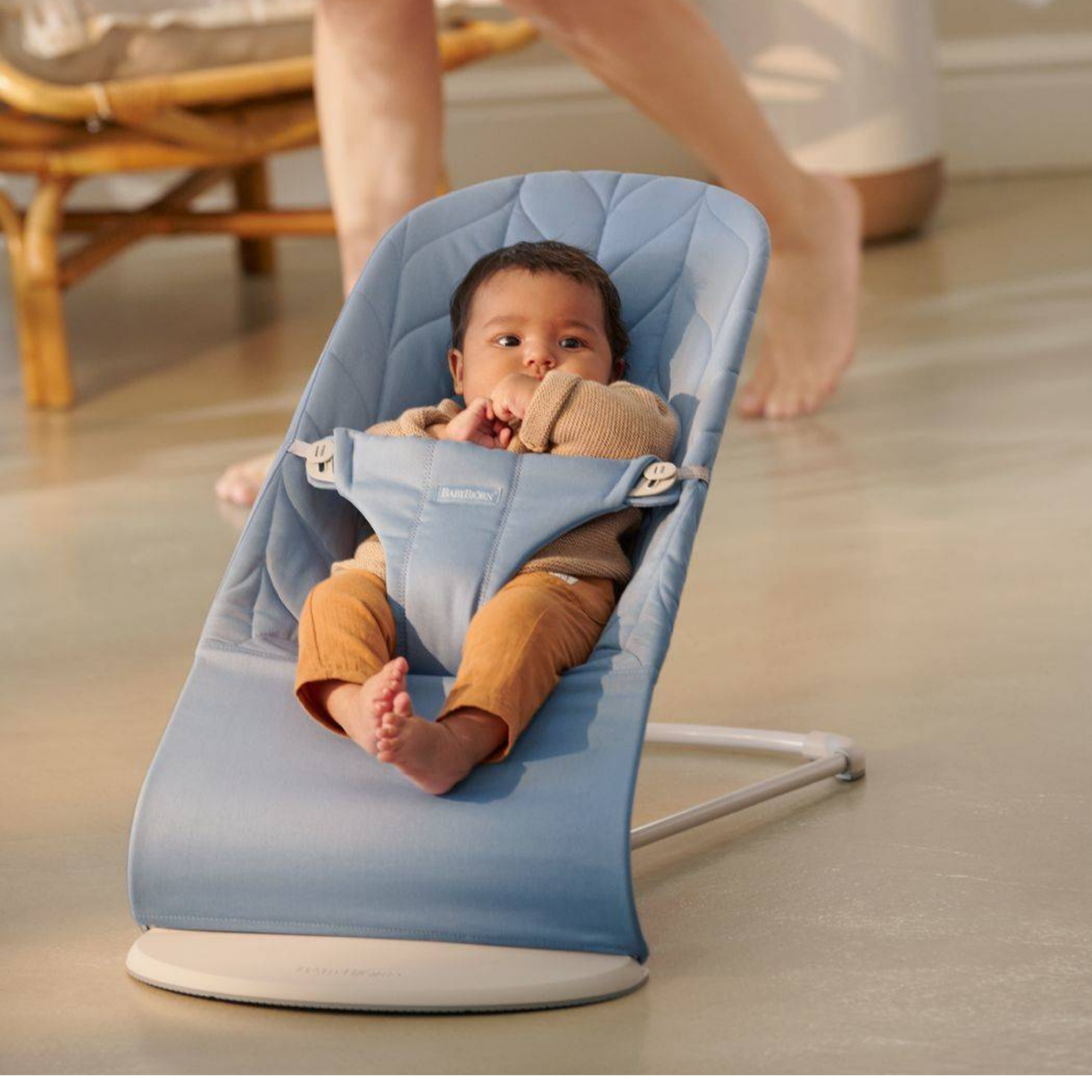 Babybjorn Leżaczek Bliss Cotton Petal Quilt Niebieski - 4kidspoint.pl