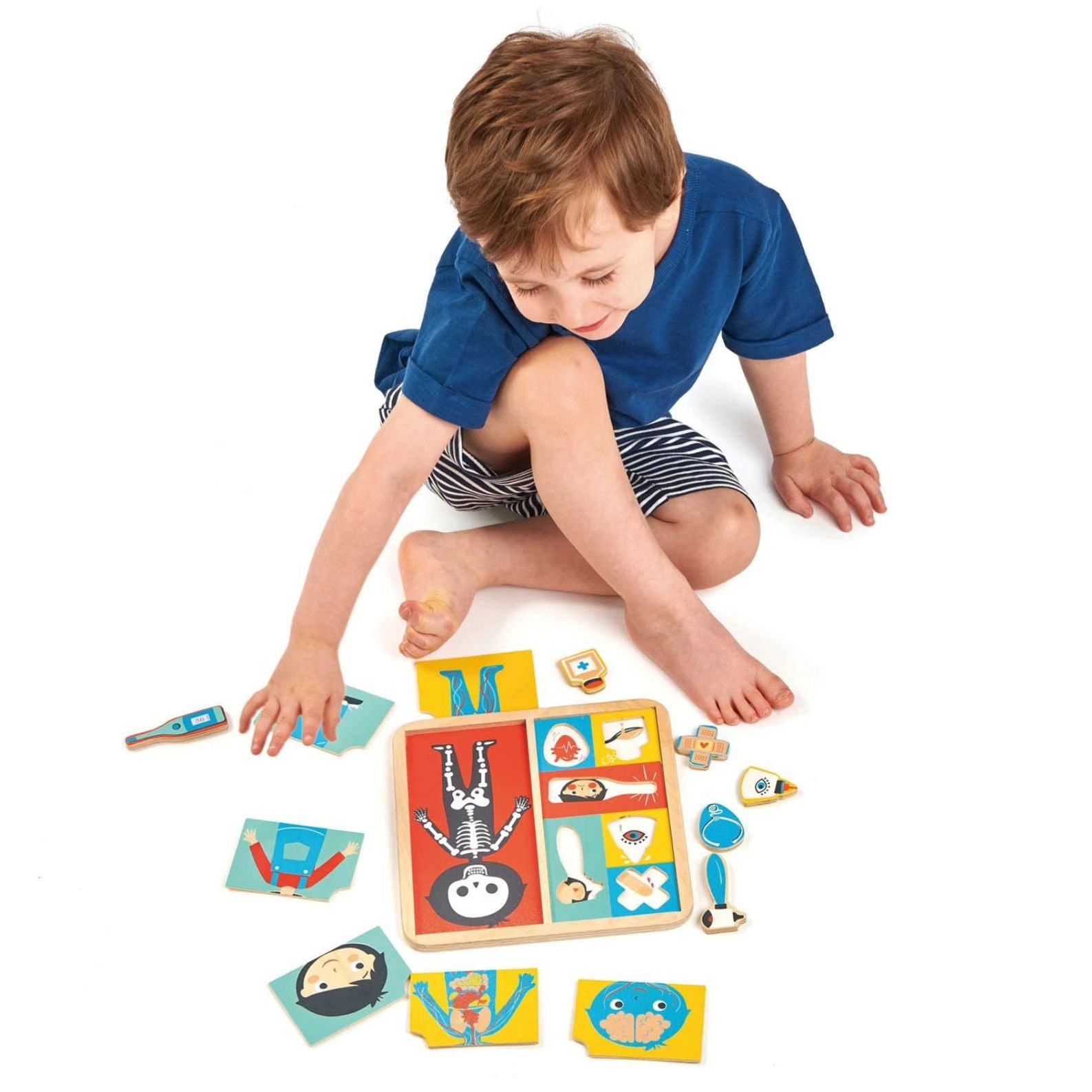 Tender Leaf Toys Drewniana układanka edukacyjna Ciało człowieka